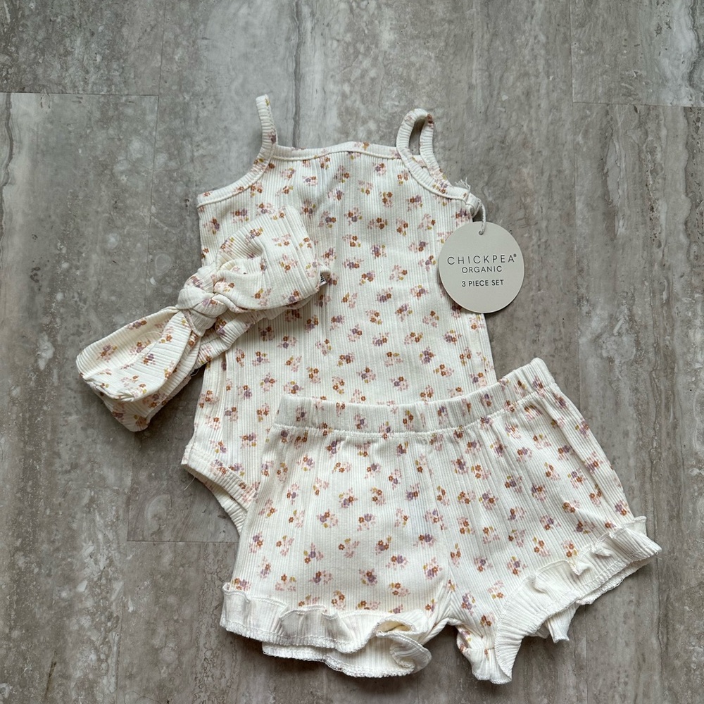 ChickPea Floral Set - Cream and Pink